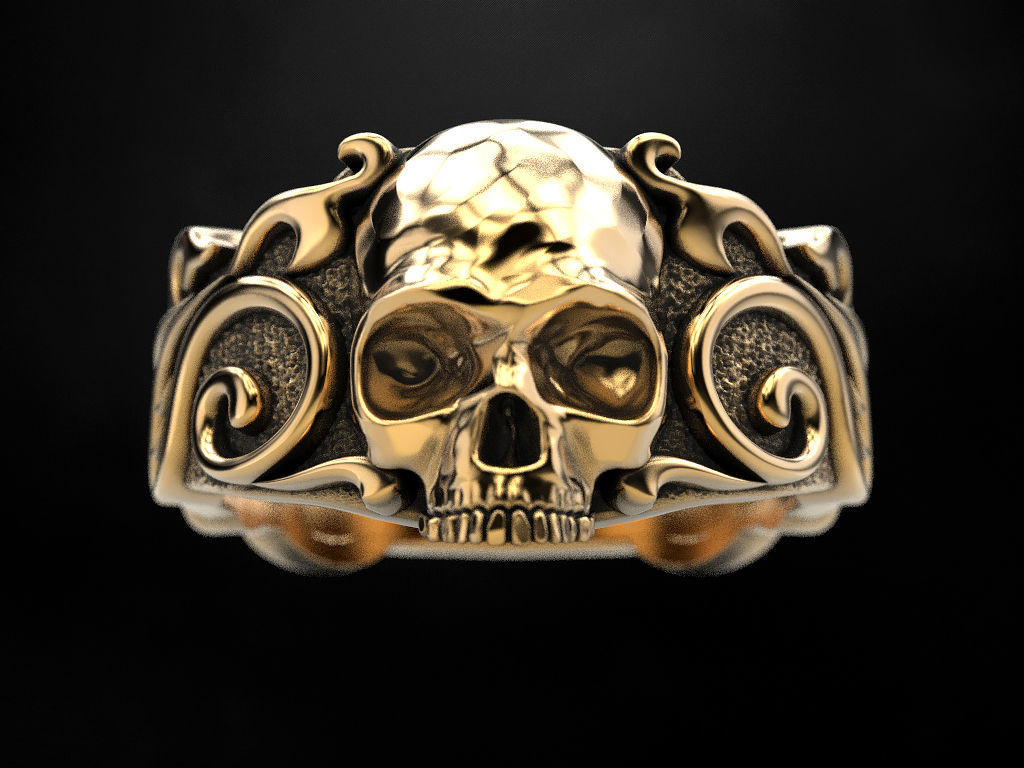 Ring Skull Patterns 3D print model_11