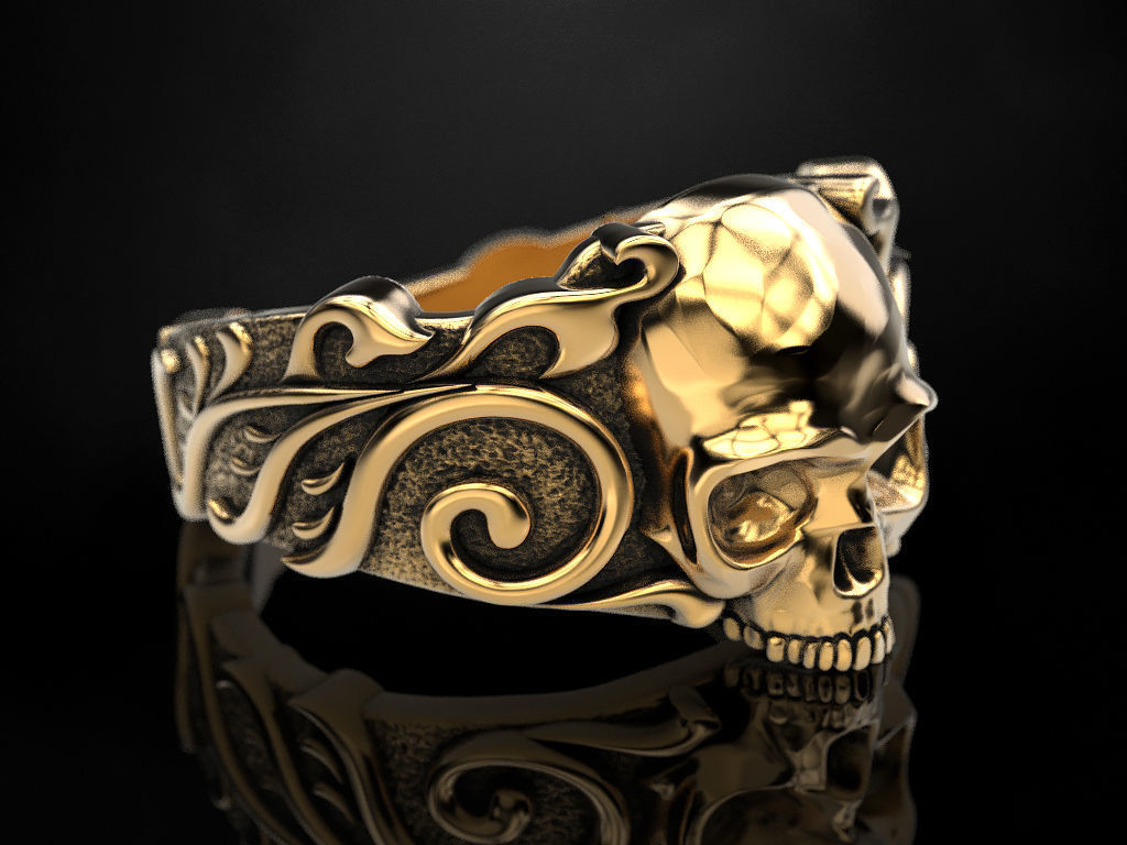 Ring Skull Patterns 3D print model_12