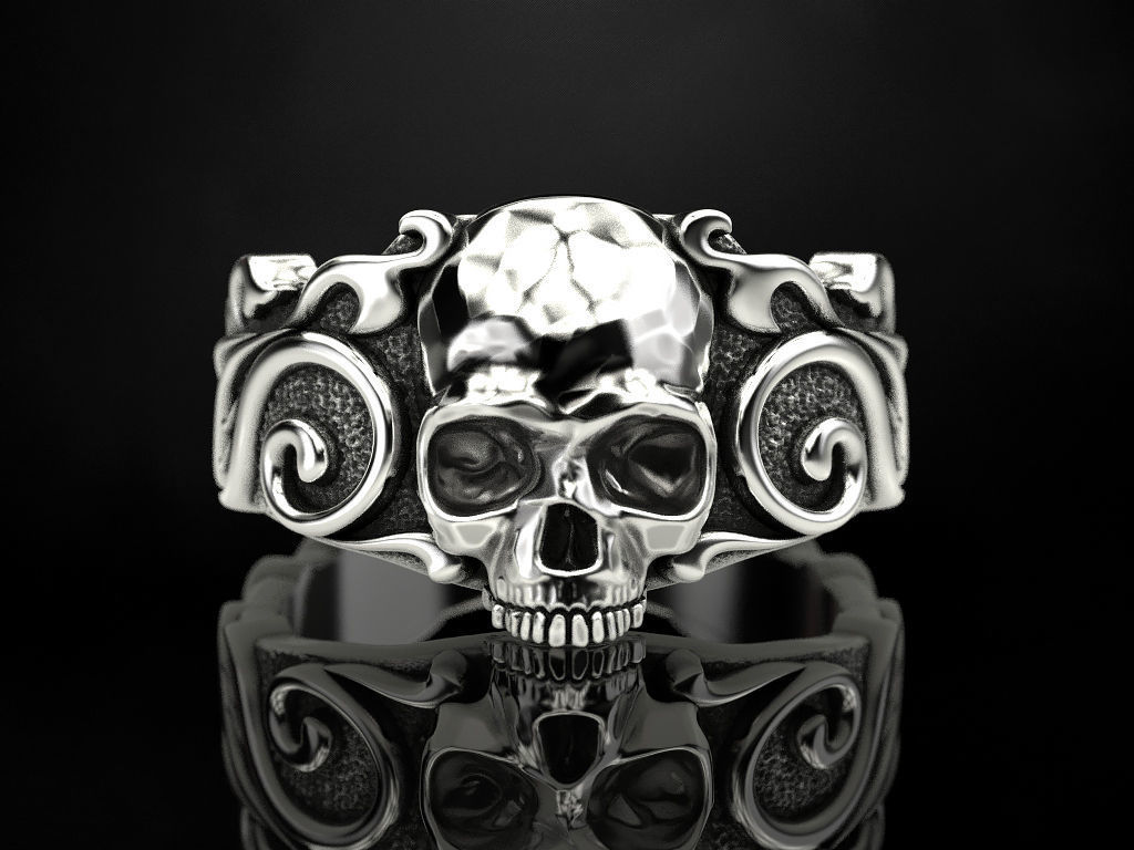 Ring Skull Patterns 3D print model_5