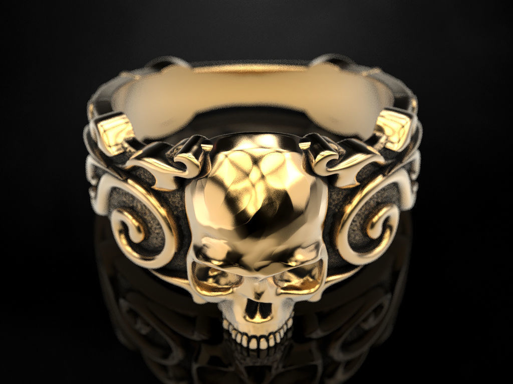 Ring Skull Patterns 3D print model_10