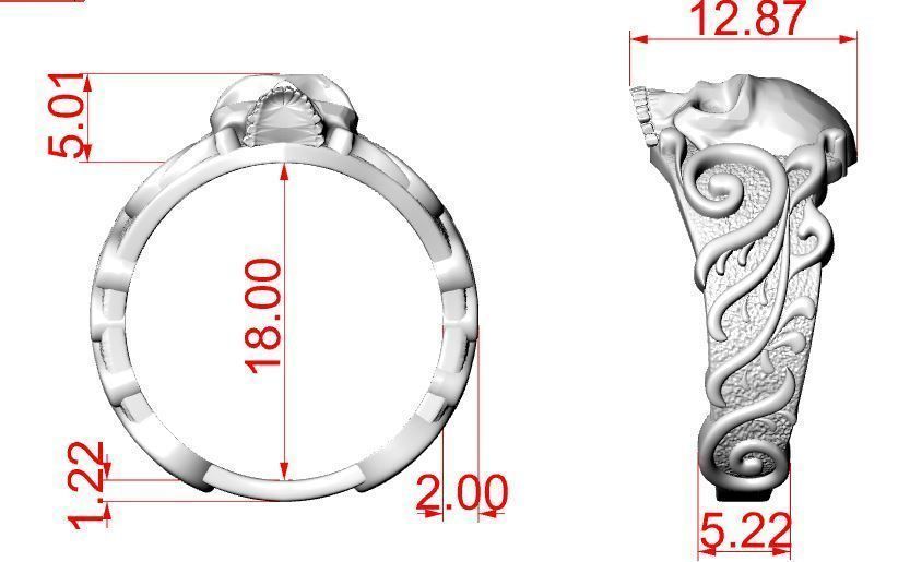 Ring Skull Patterns 3D print model_14