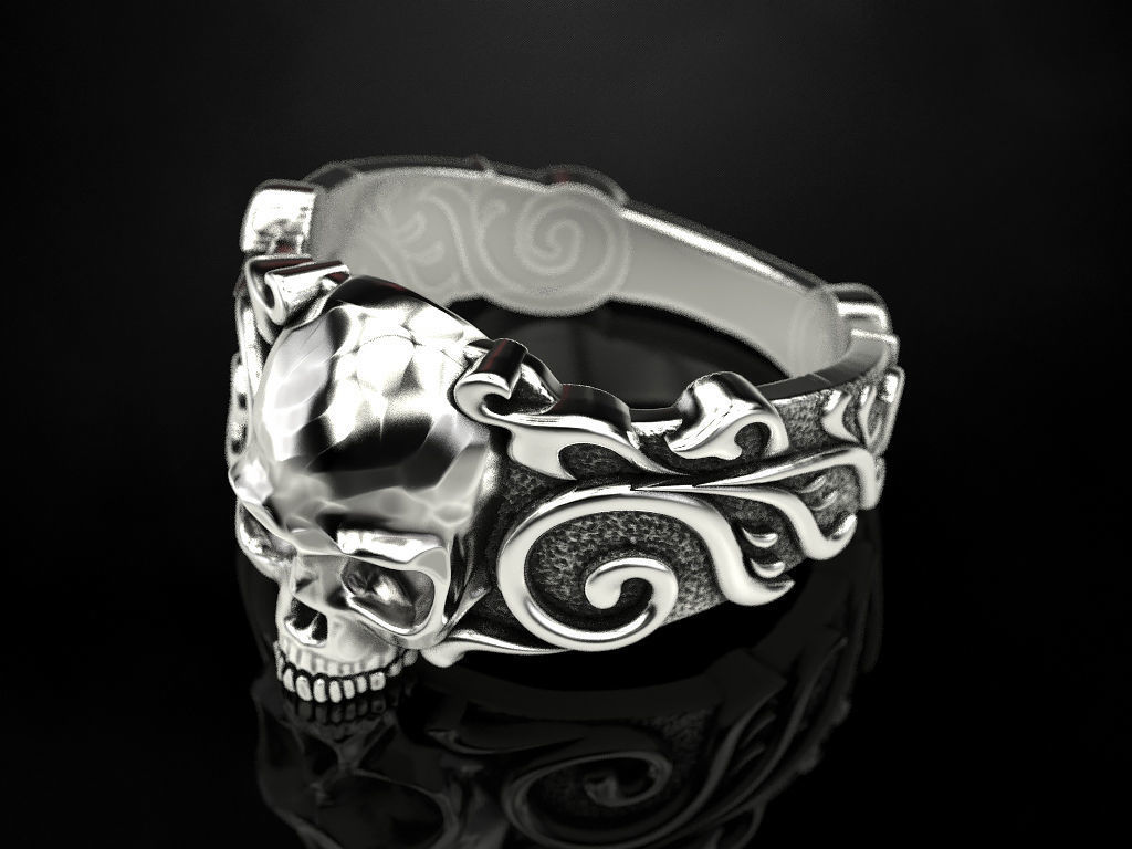 Ring Skull Patterns 3D print model_4