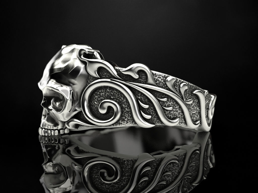 Ring Skull Patterns 3D print model_2