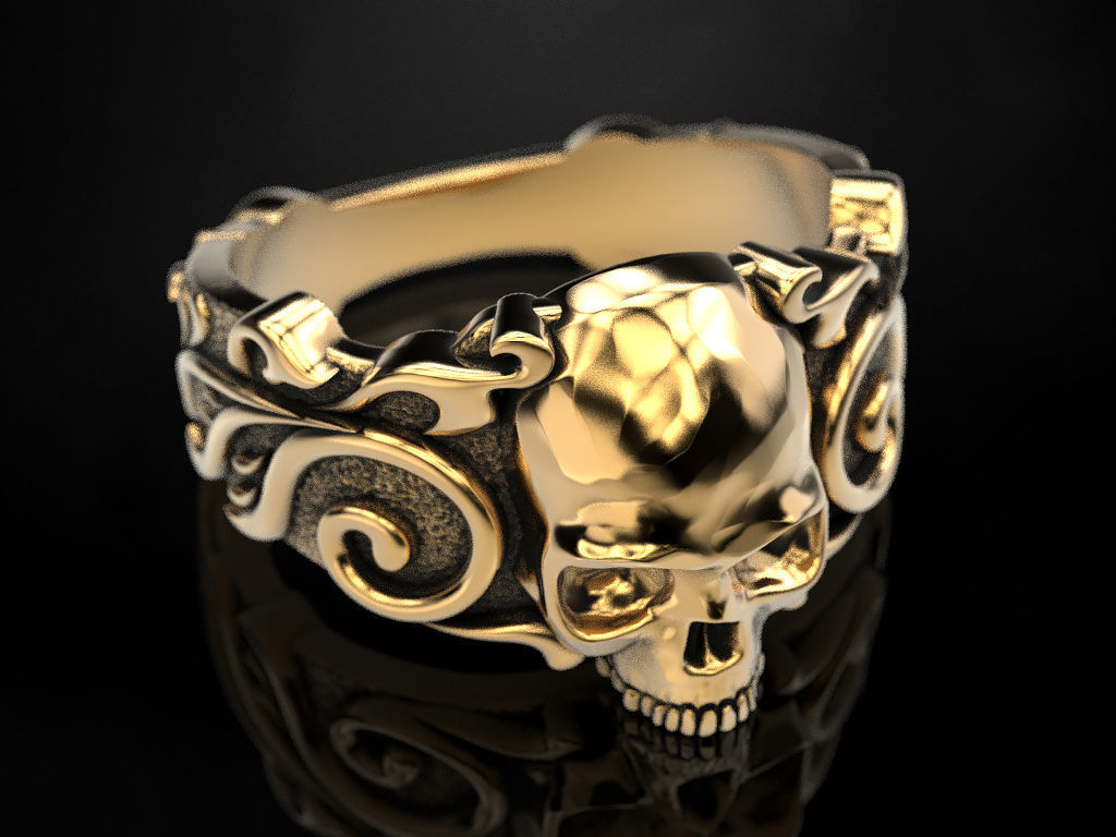 Ring Skull Patterns 3D print model_9