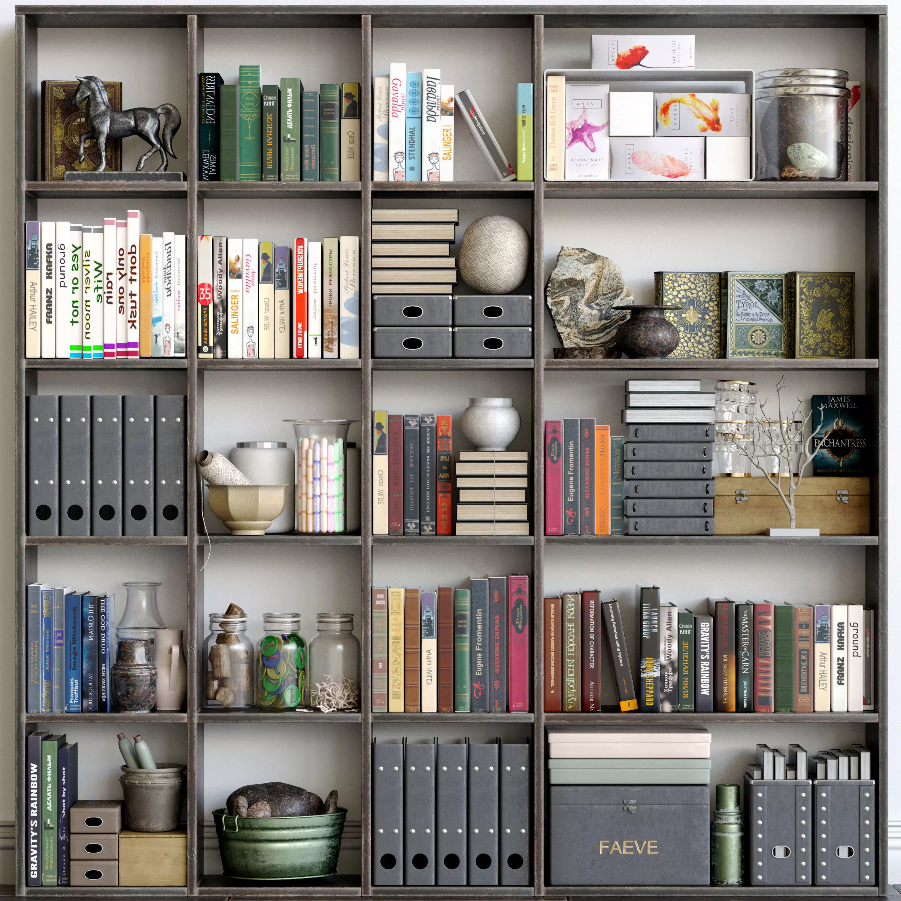 Set-150 book shelf filled 3D model