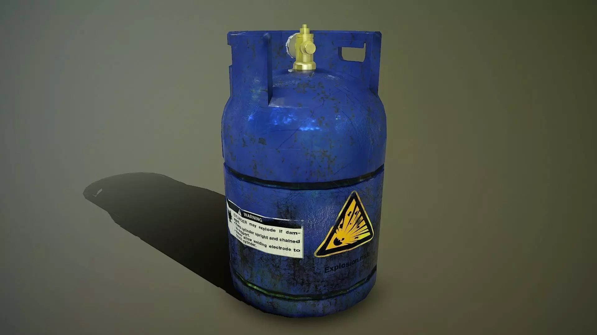 Gas bottle Free low-poly 3D model_0