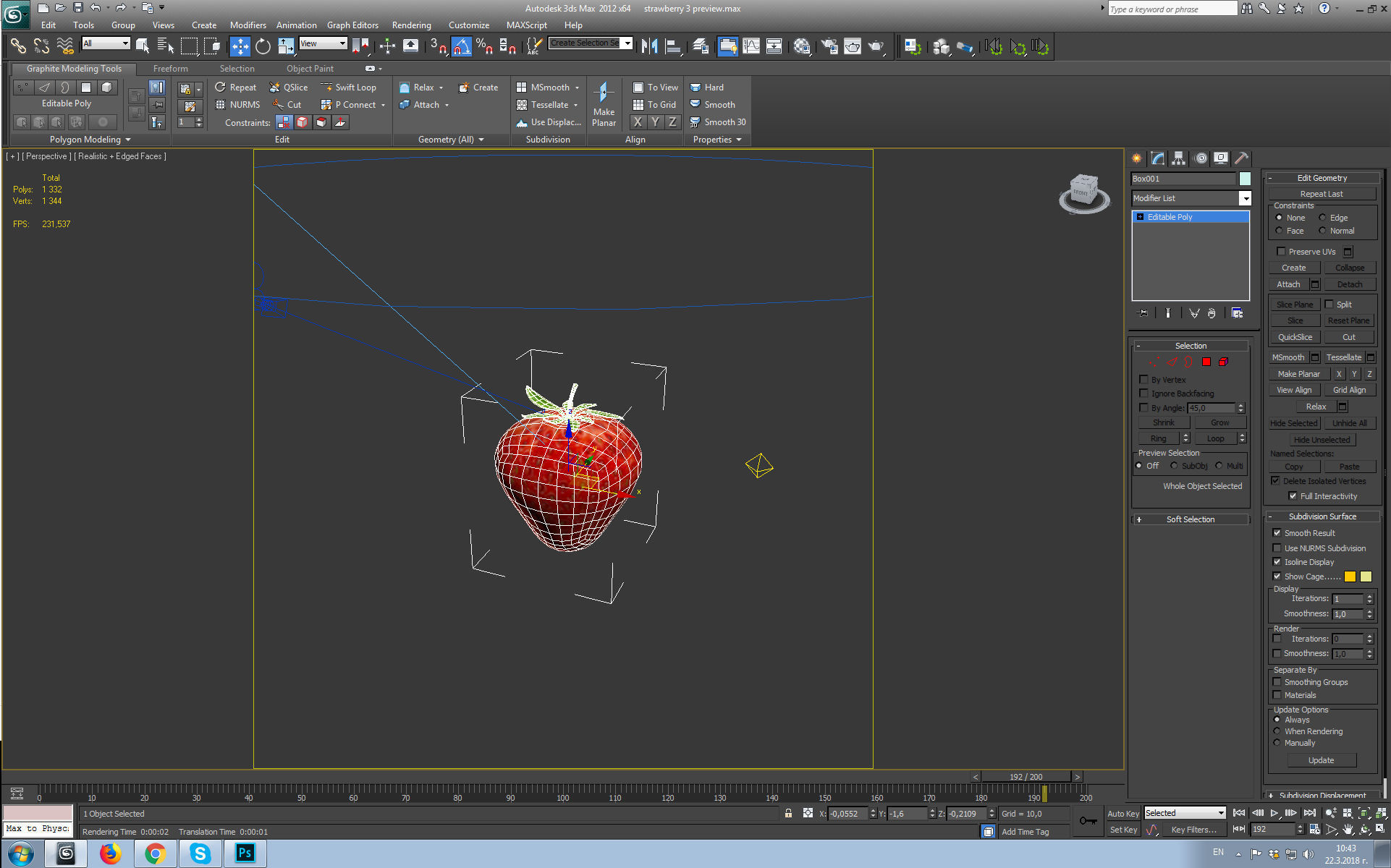Strawberry Low-poly 3D model_6