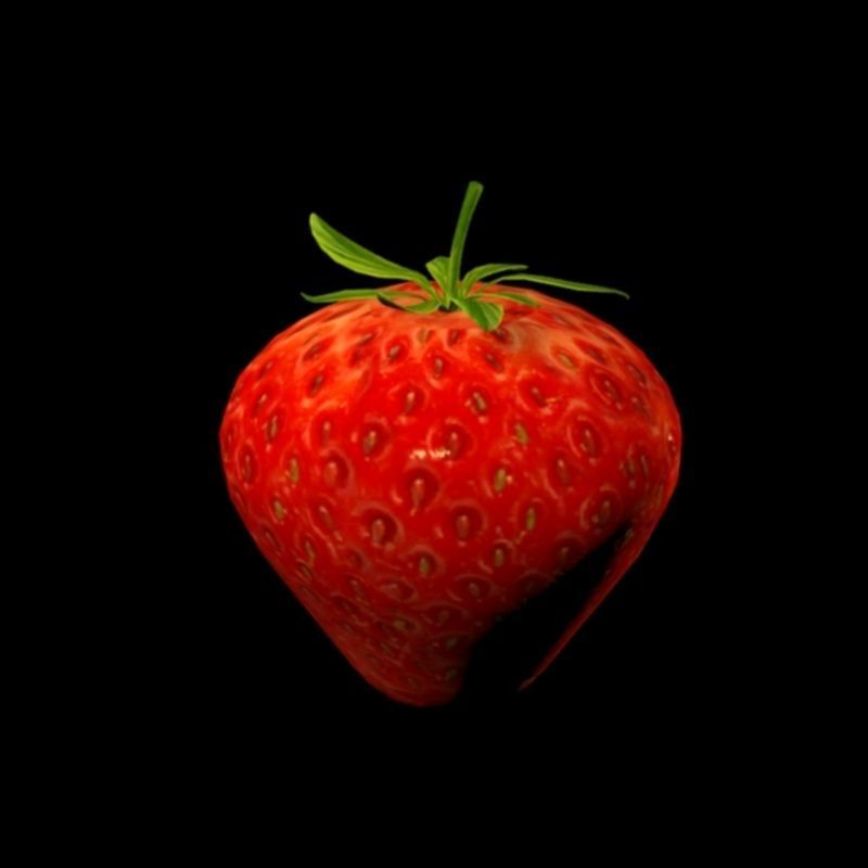 Strawberry Low-poly 3D model_4