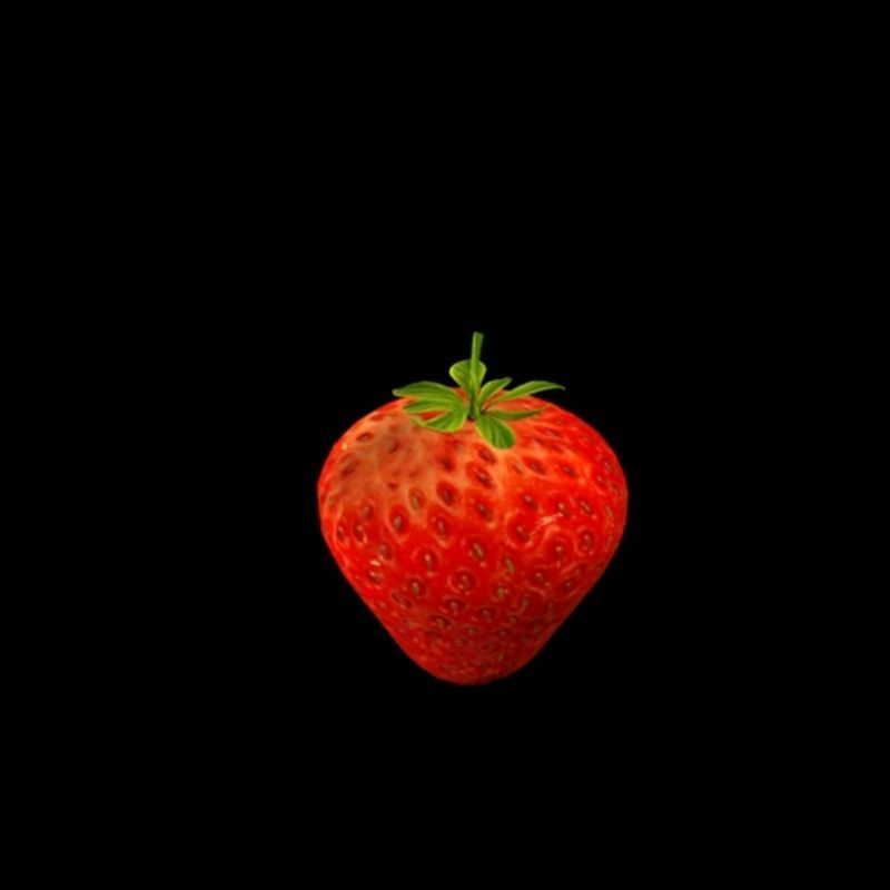 Strawberry Low-poly 3D model_3