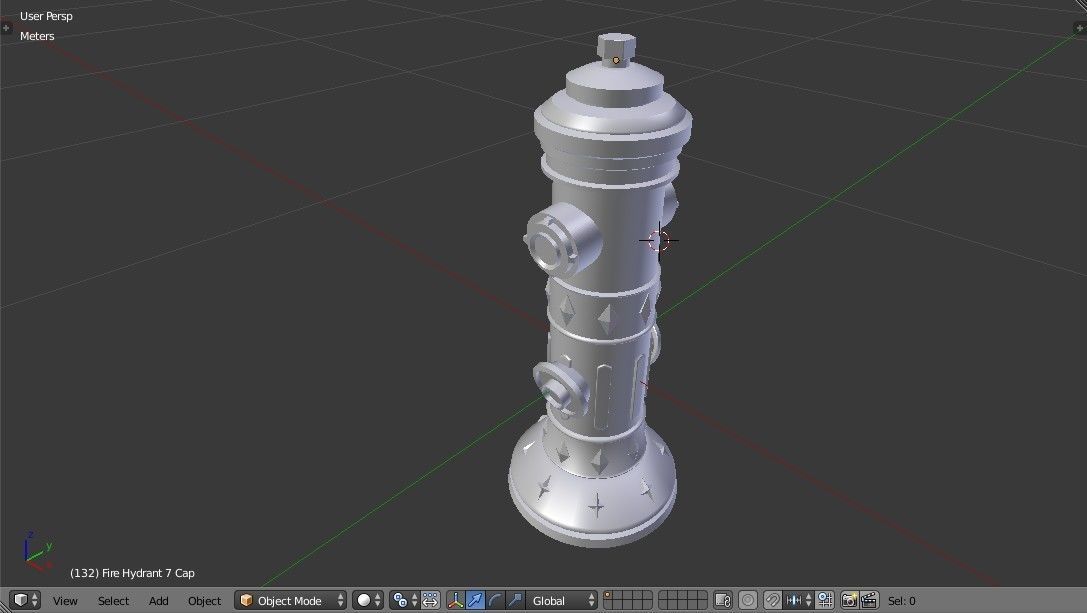 Fire Hydrant 7 - Vintage Safety and Emergency Equipment Low-poly 3D model_9