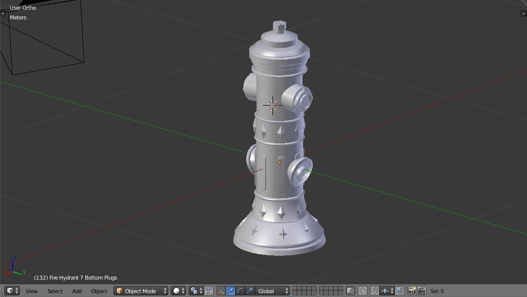 Fire Hydrant 7 - Vintage Safety and Emergency Equipment Low-poly 3D model_7