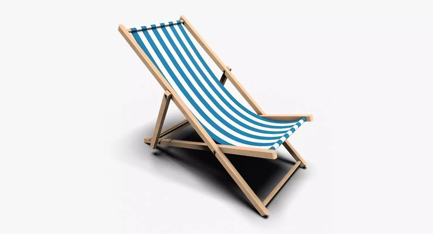Deck Chair Low-poly 3D model_0
