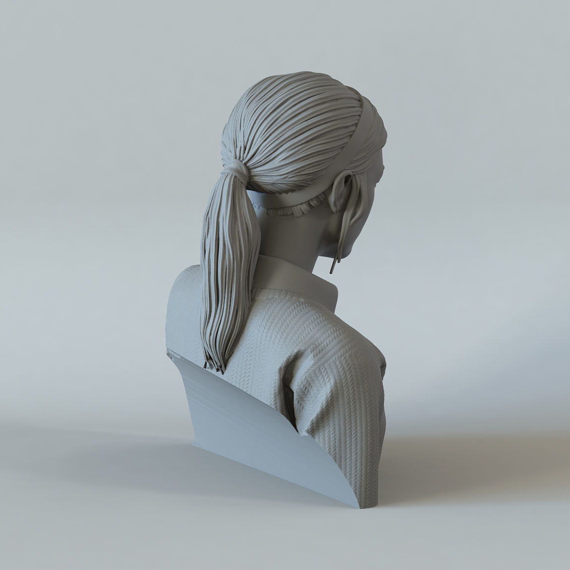 Portrait of a girl with a ponytail 1 3D print model_6