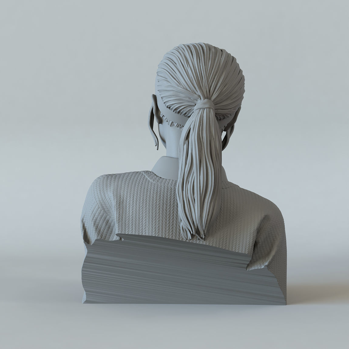 Portrait of a girl with a ponytail 1 3D print model_7