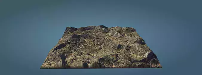 Highlands Heightmap Low-poly 3D model