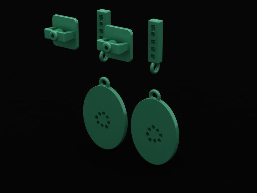 Leopard ring and earrings set 3D print model_7