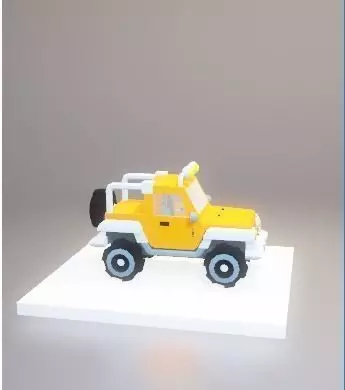 Jeep model lego Free low-poly 3D model_0