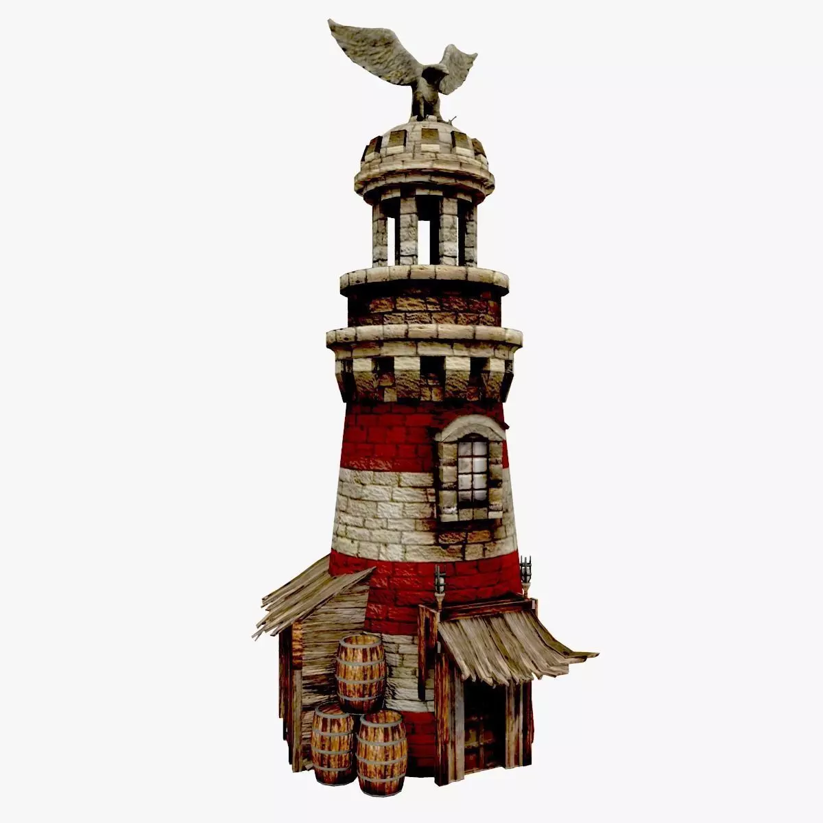 Medieval Lighthouse Low-poly 3D model