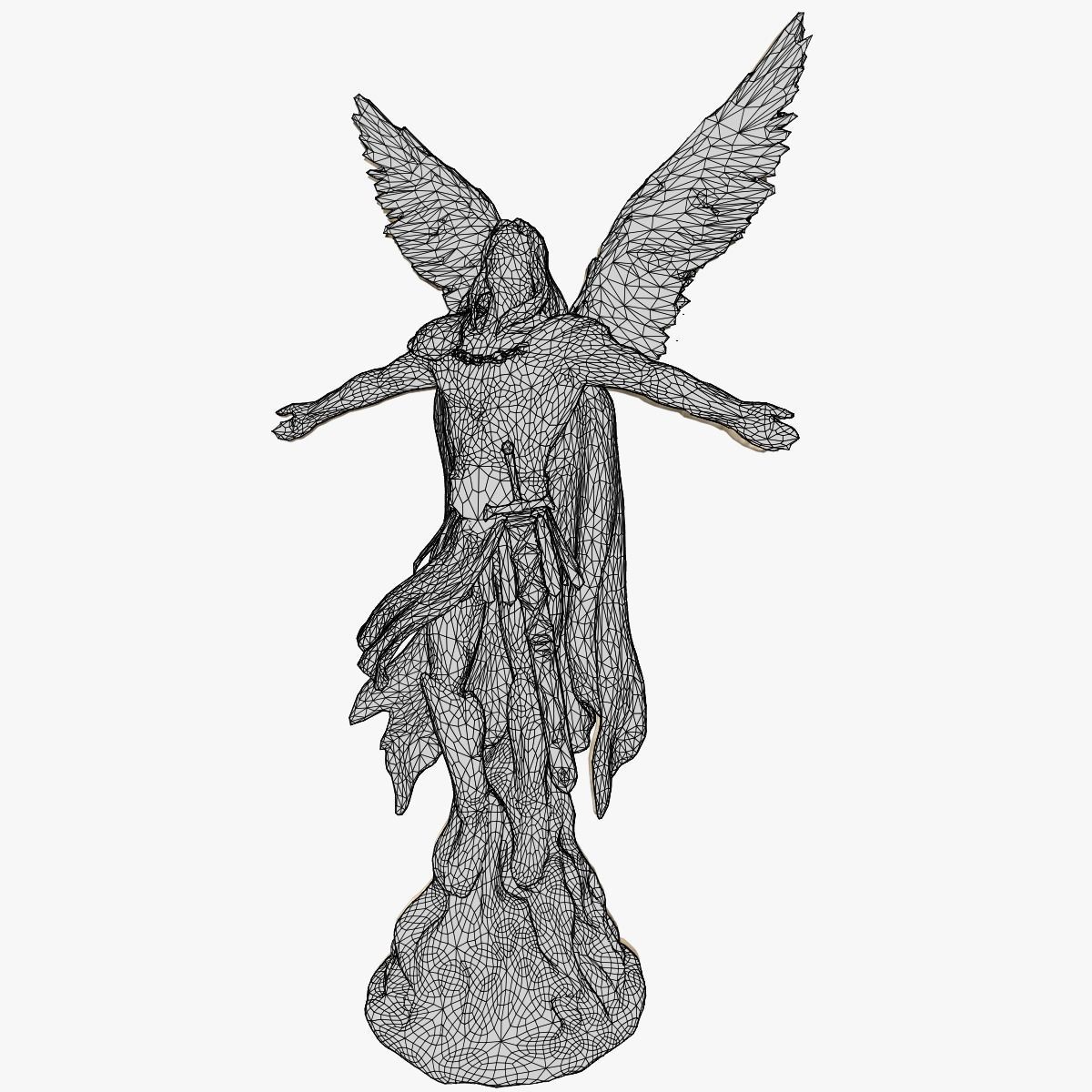 Angel Statue 3D model_4
