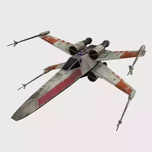 Xwing Starfighter Low-poly 3D model
