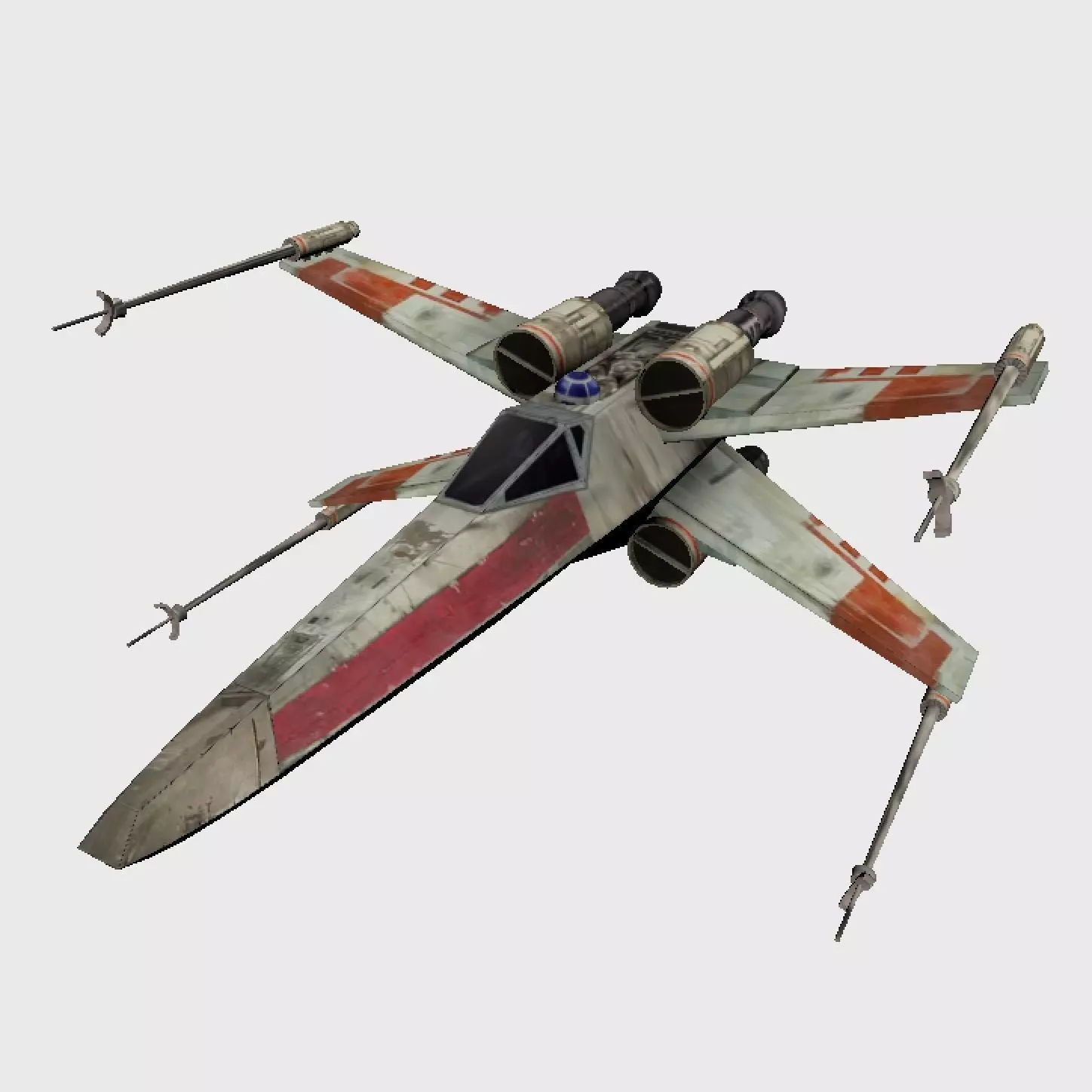 Xwing Starfighter Low-poly 3D model_0