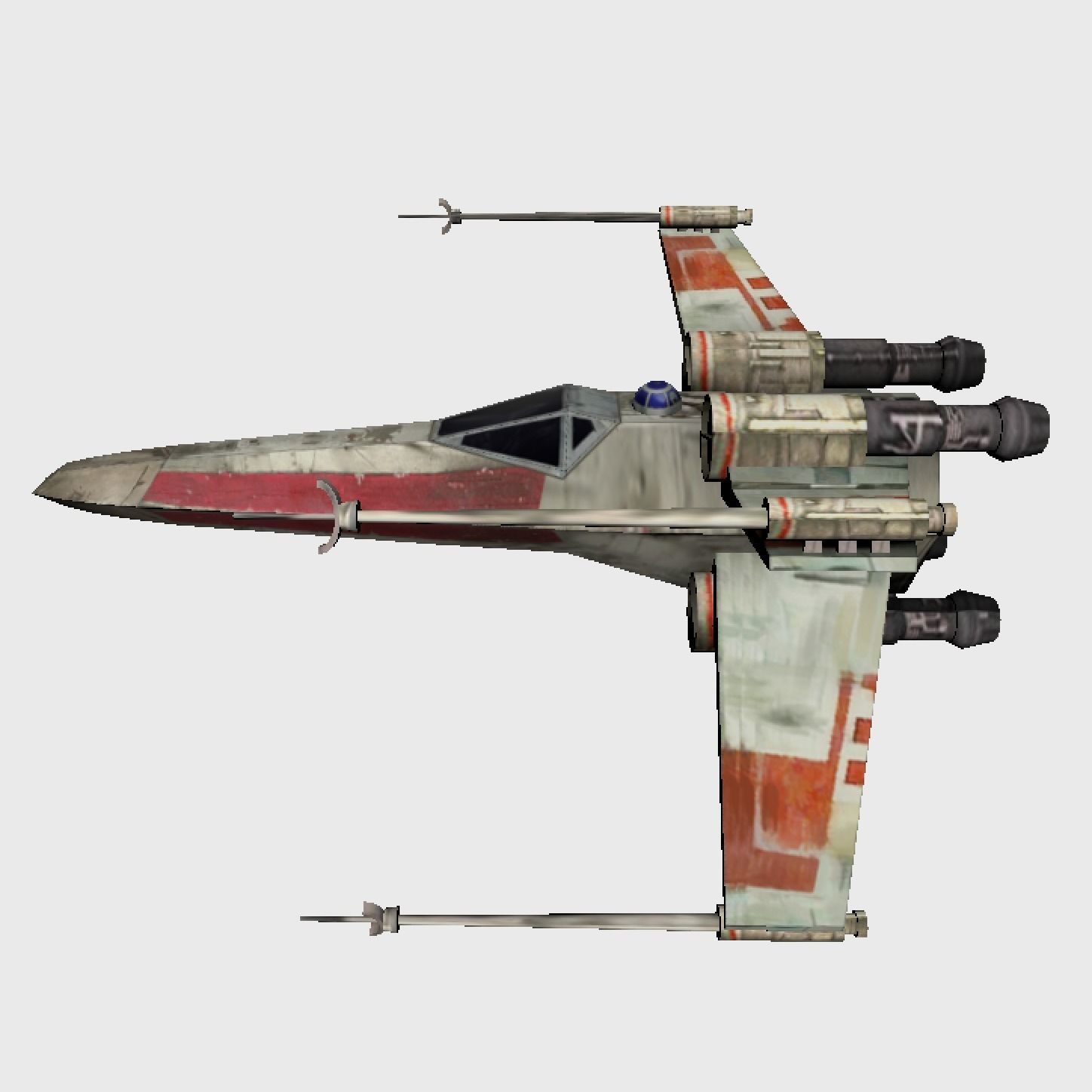 Xwing Starfighter Low-poly 3D model_4