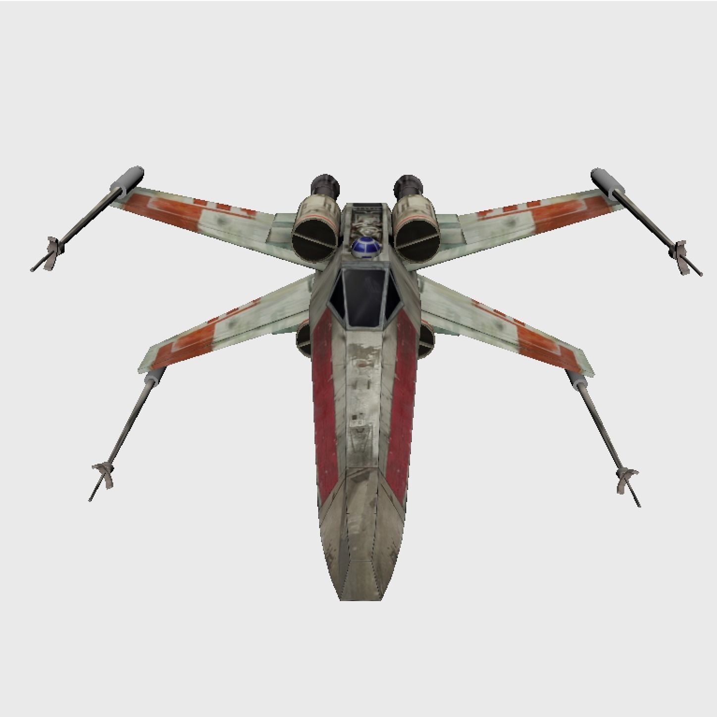 Xwing Starfighter Low-poly 3D model_2