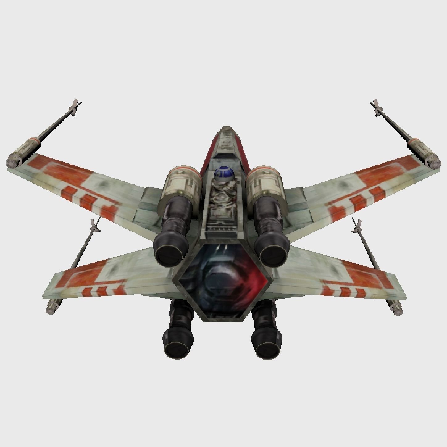 Xwing Starfighter Low-poly 3D model_3