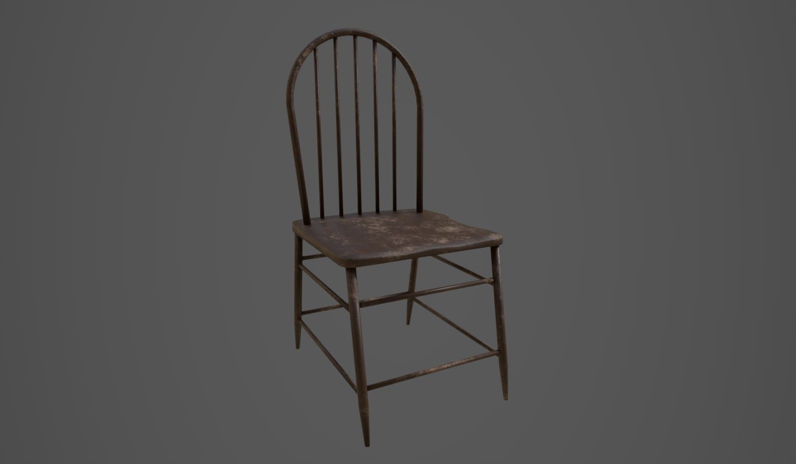 Chair metal Low-poly 3D model_1