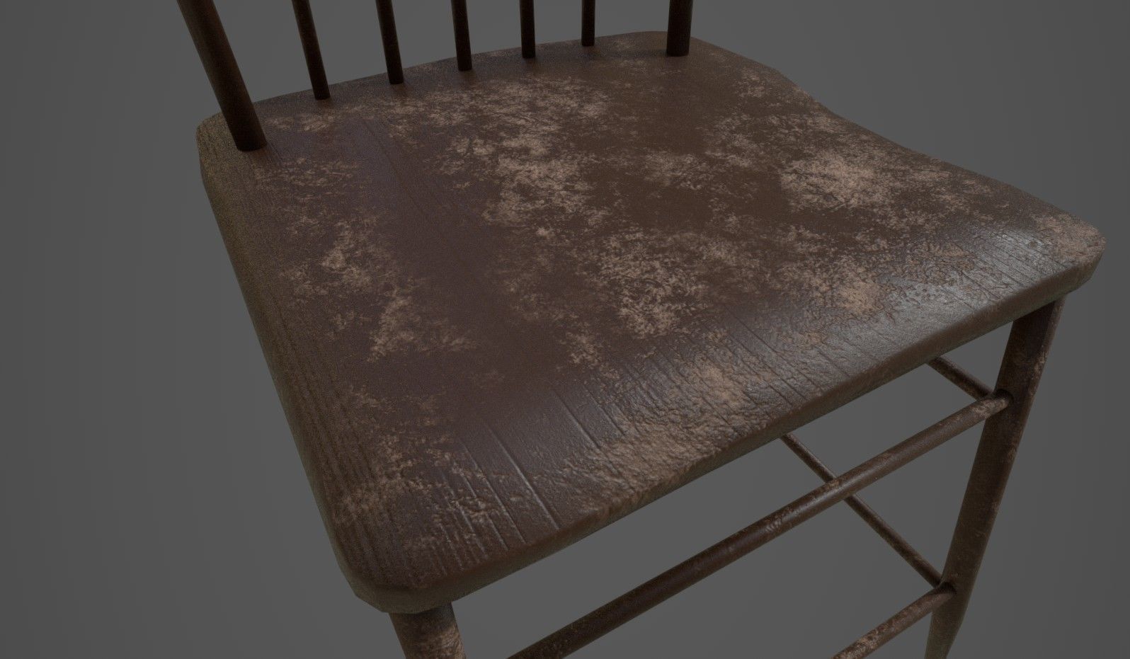 Chair metal Low-poly 3D model_2