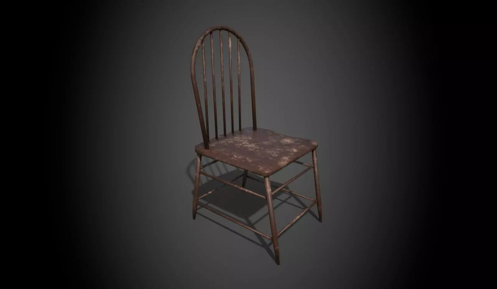 Chair metal Low-poly 3D model_0