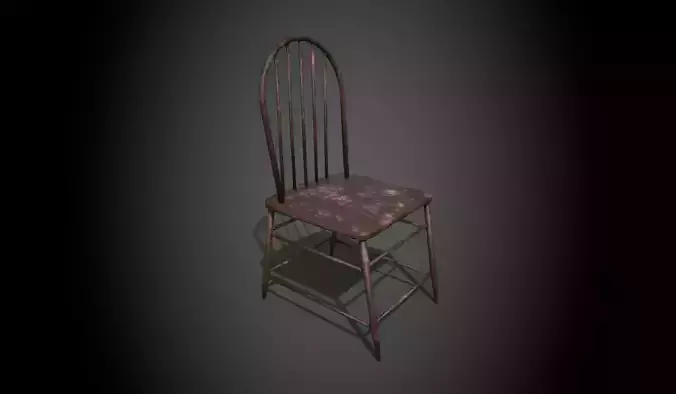 Chair metal Low-poly 3D model
