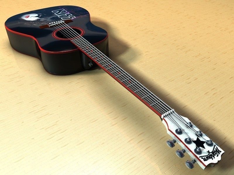 Washburn PS9 Paul Stanley Guitar 3D model_1