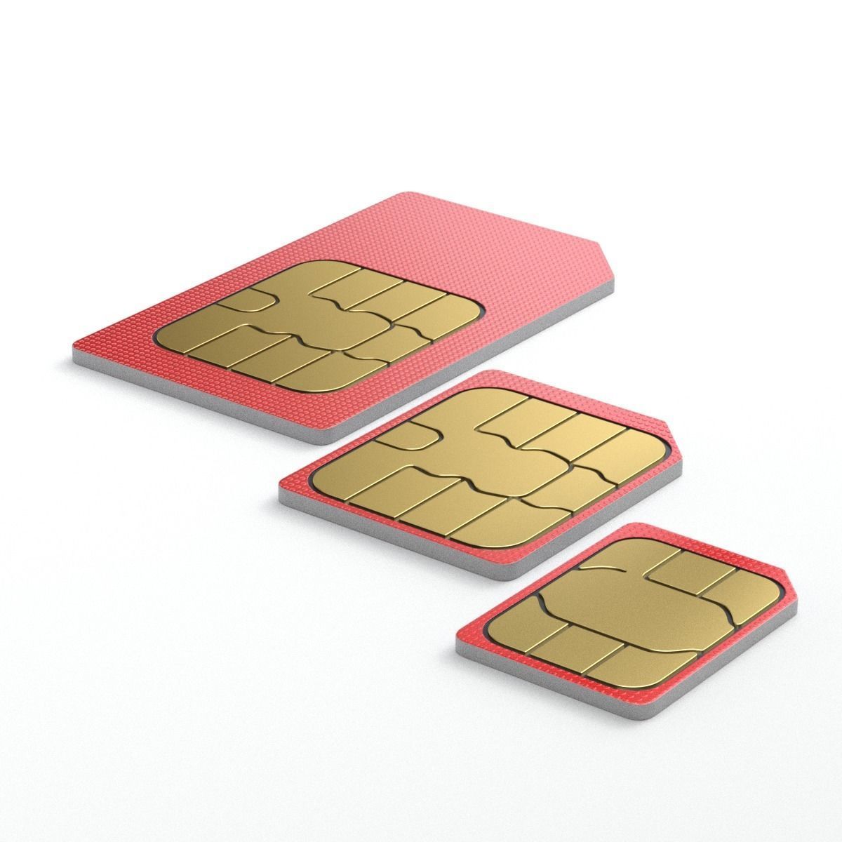 Standard Micro and Nano SIM Cards 3D model_4