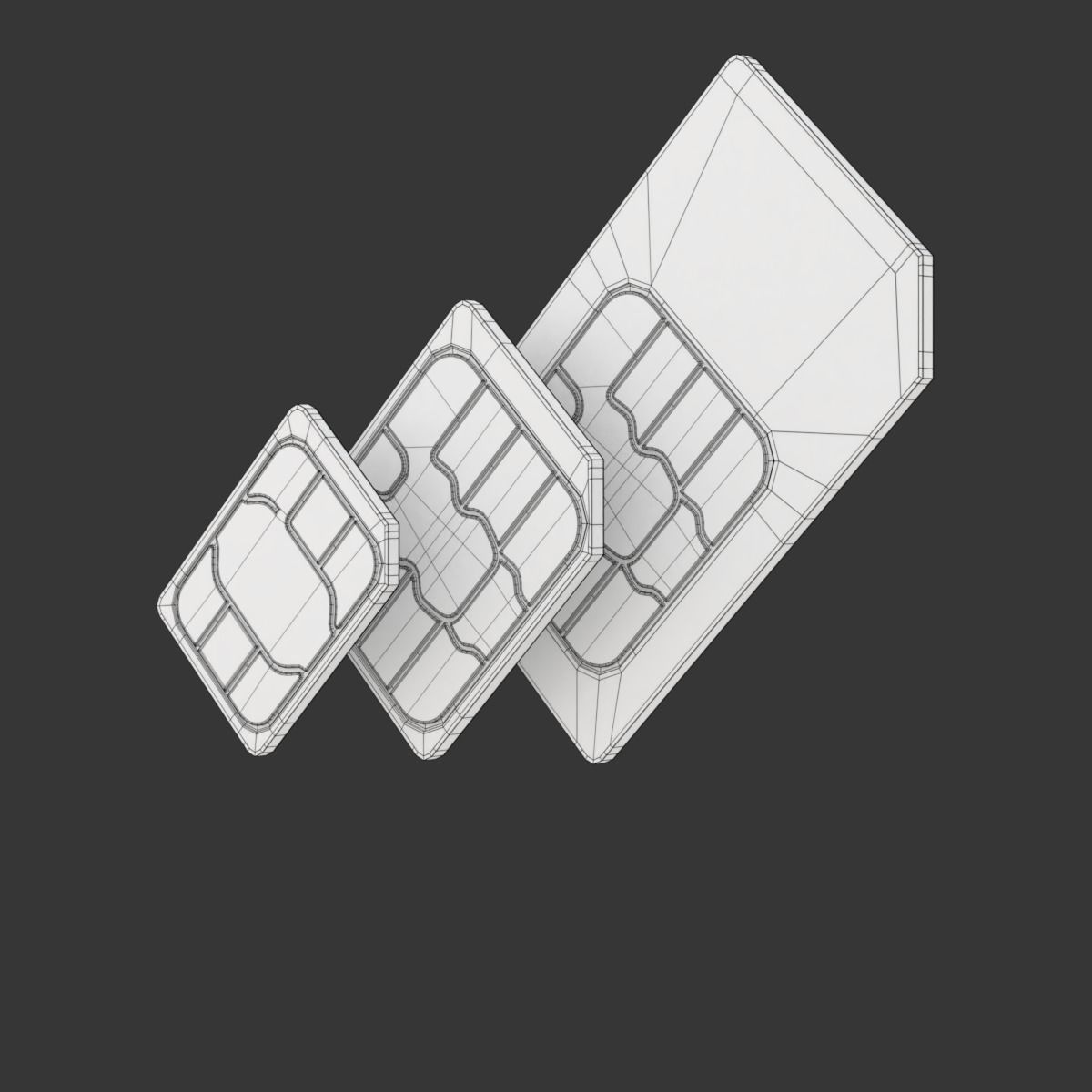 Standard Micro and Nano SIM Cards 3D model_10
