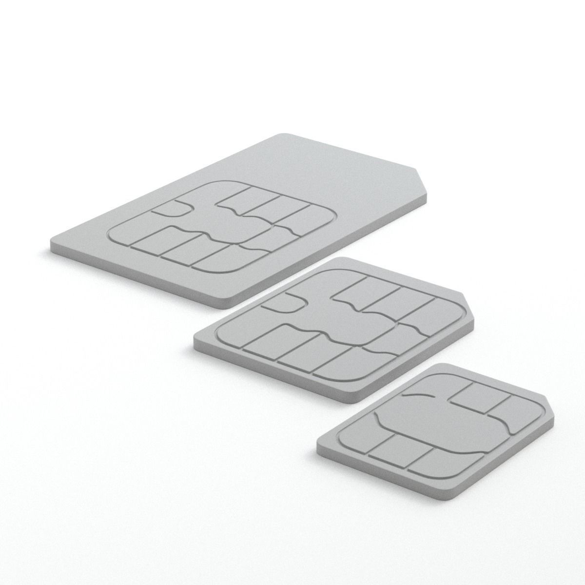 Standard Micro and Nano SIM Cards 3D model_6