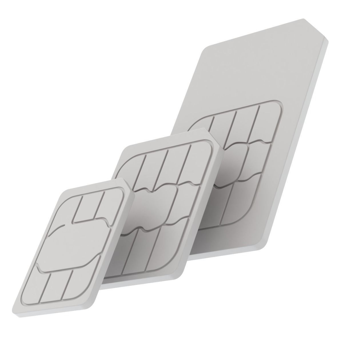 Standard Micro and Nano SIM Cards 3D model_8