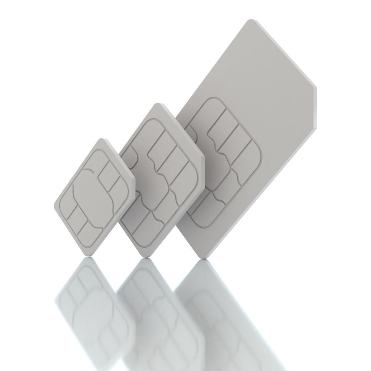 Standard Micro and Nano SIM Cards 3D model_9