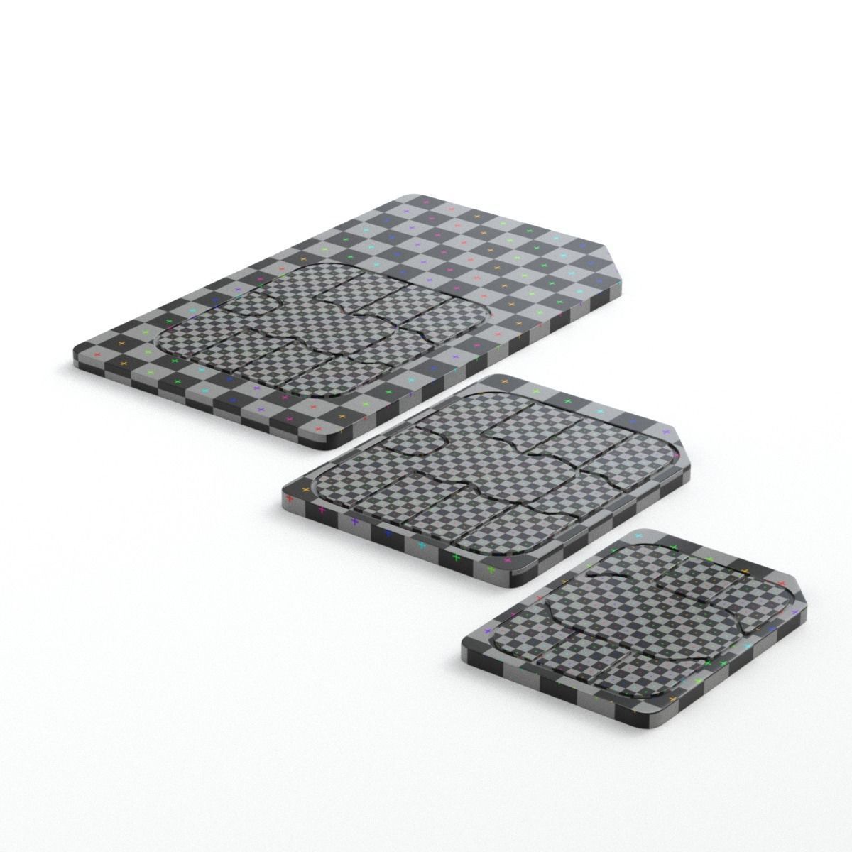 Standard Micro and Nano SIM Cards 3D model_5