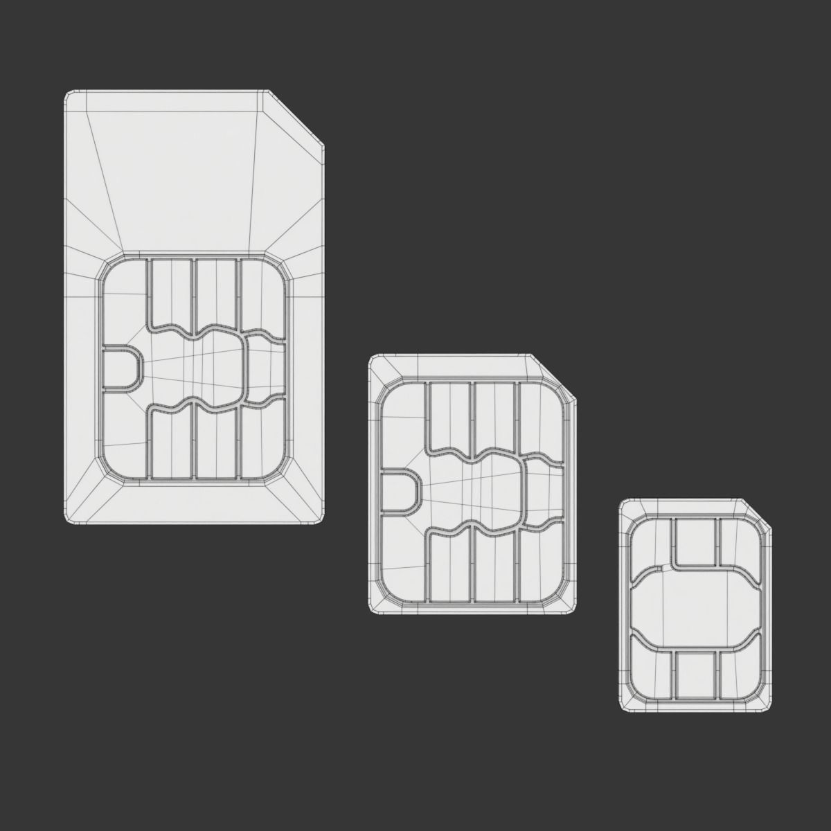 Standard Micro and Nano SIM Cards 3D model_14