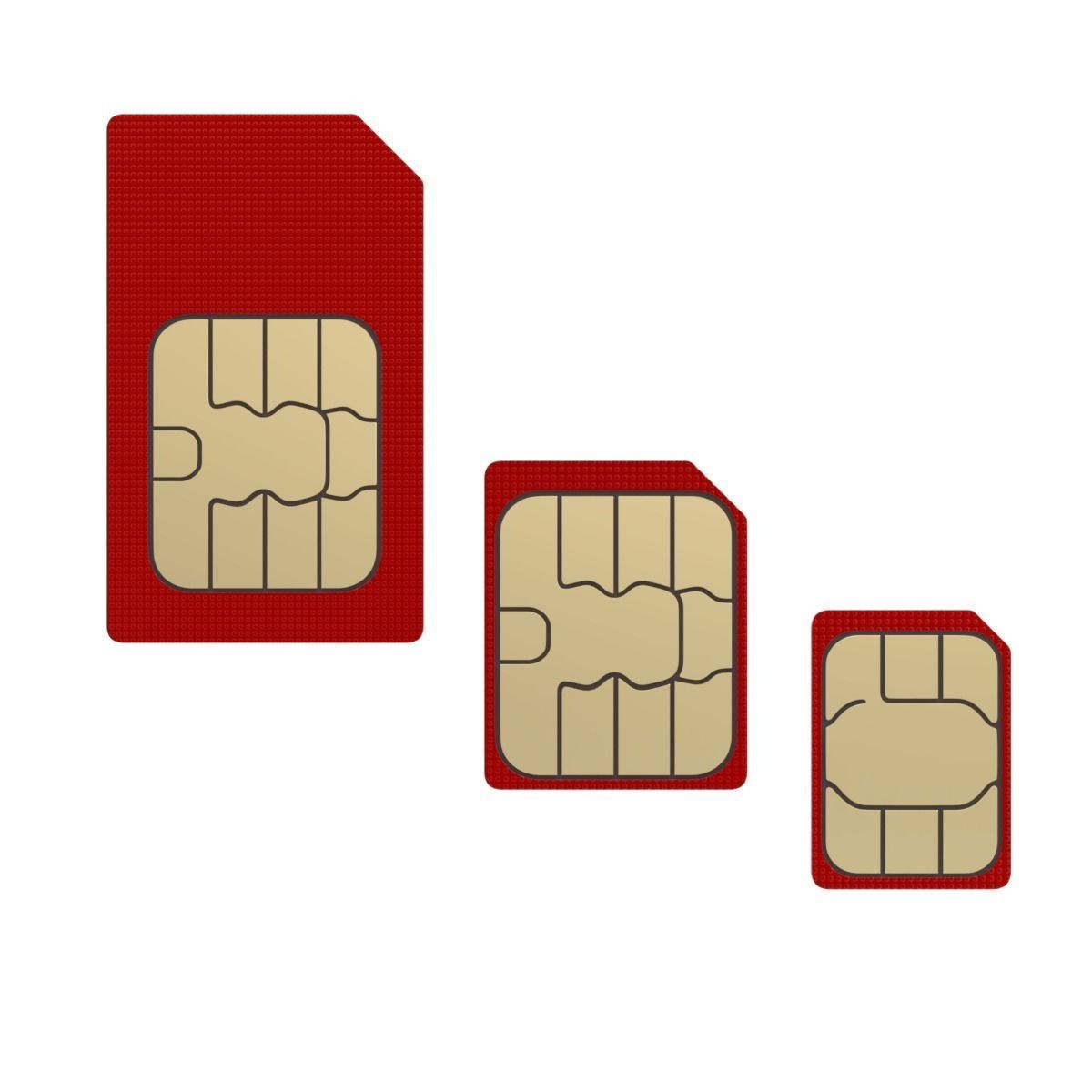 Standard Micro and Nano SIM Cards 3D model_2