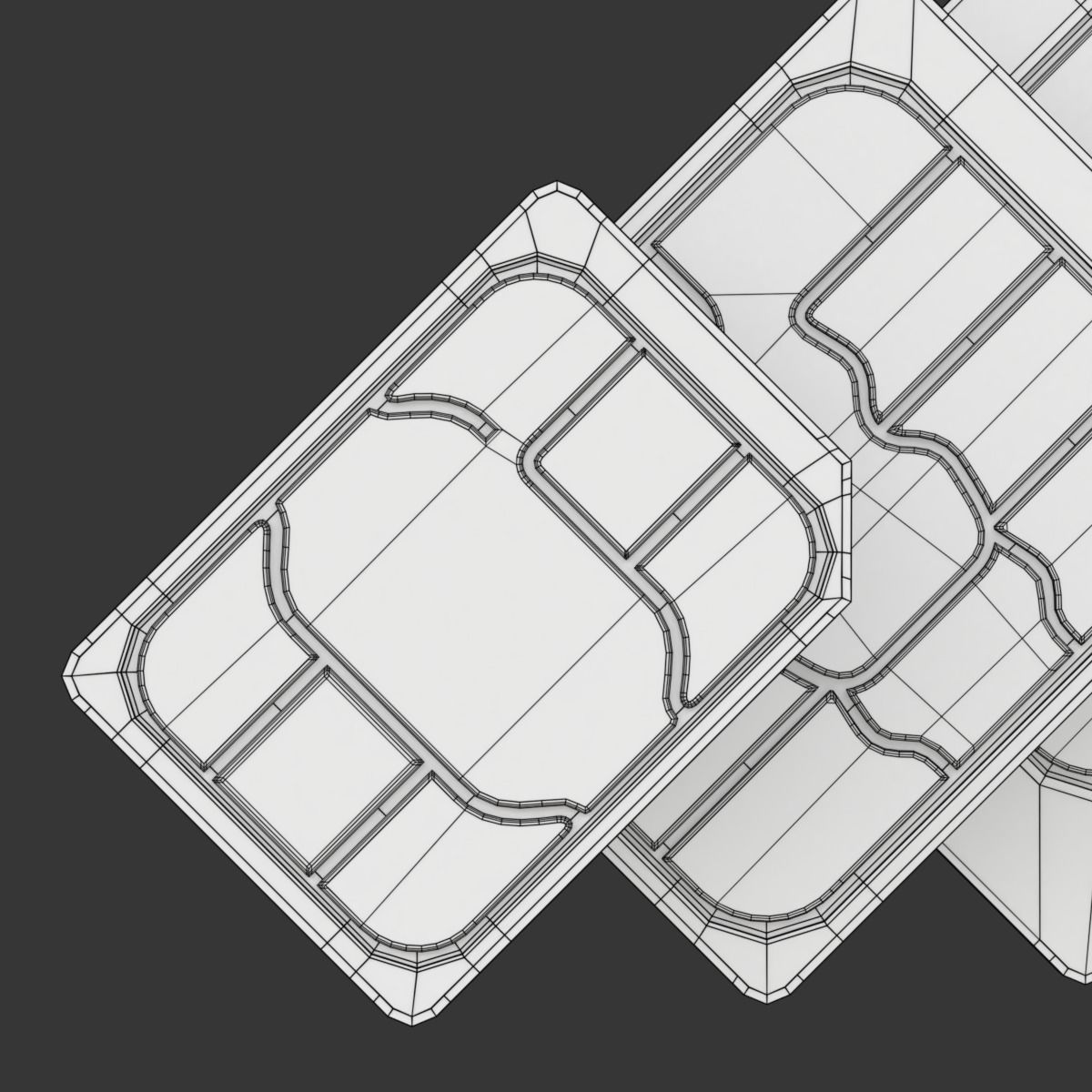 Standard Micro and Nano SIM Cards 3D model_11