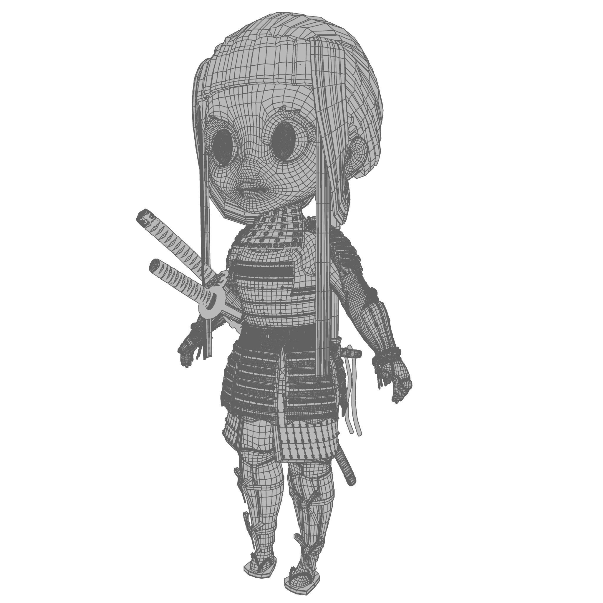 Geisha Samurai 3D model_1