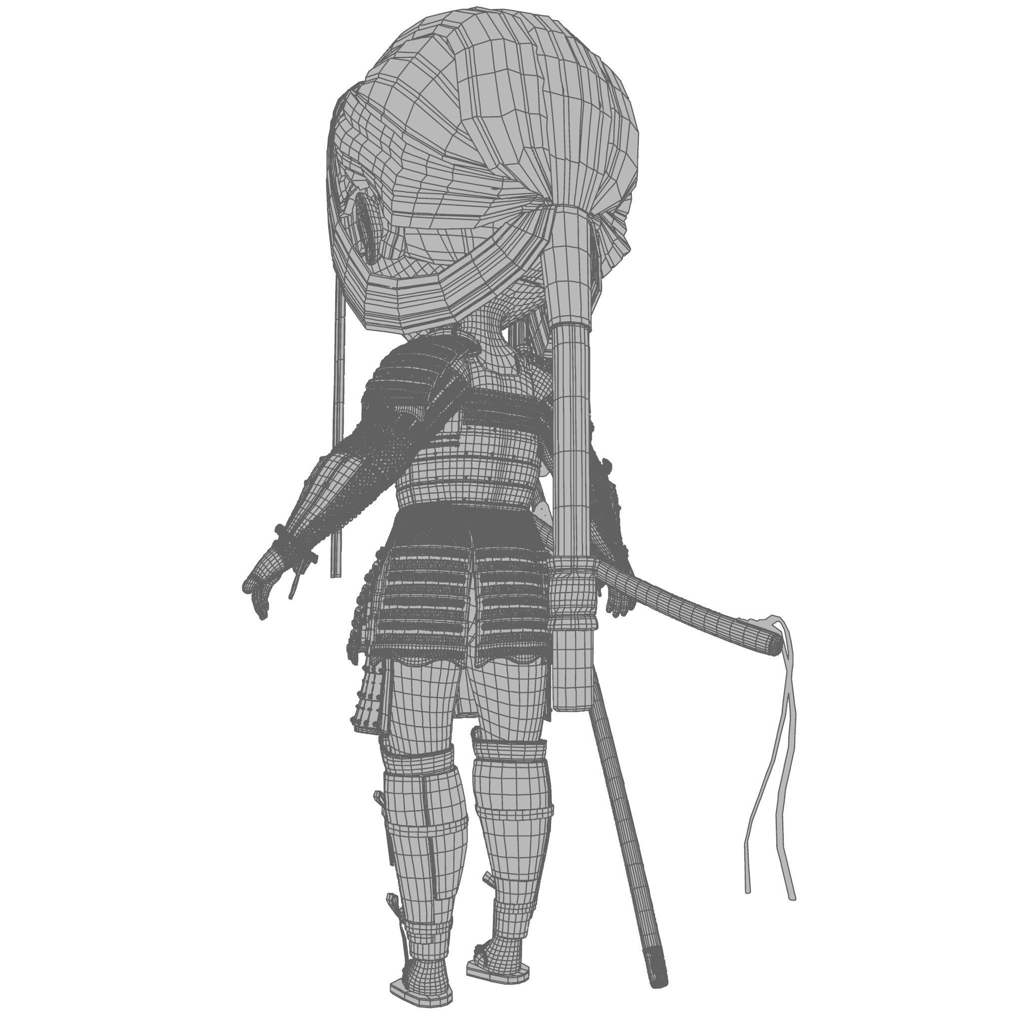 Geisha Samurai 3D model_3