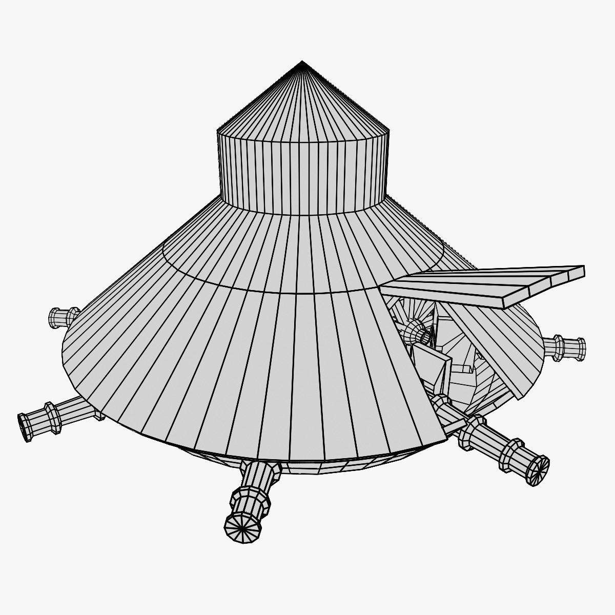 DaVinci Tank Low-poly 3D model_4