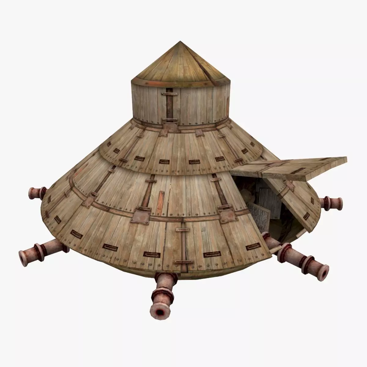 DaVinci Tank Low-poly 3D model_0