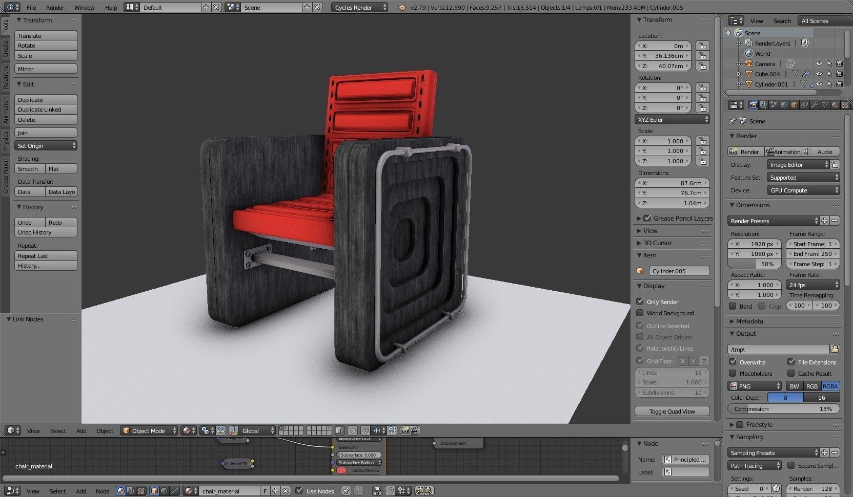 chair futuristic Free 3D model_3