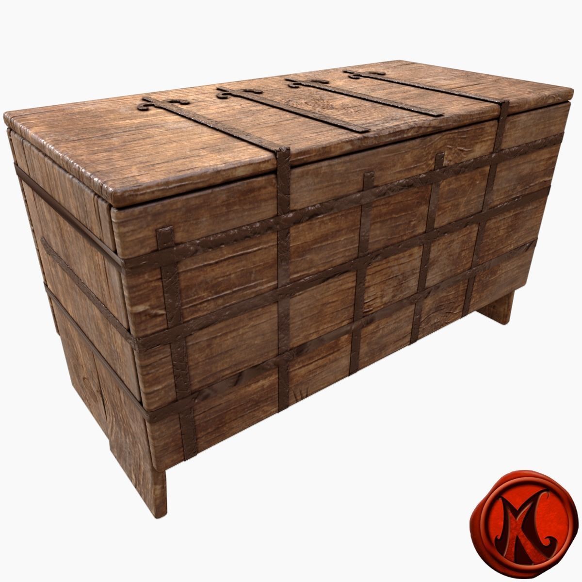 3D model Chest A wooden VR / AR / low-poly | CGTrader