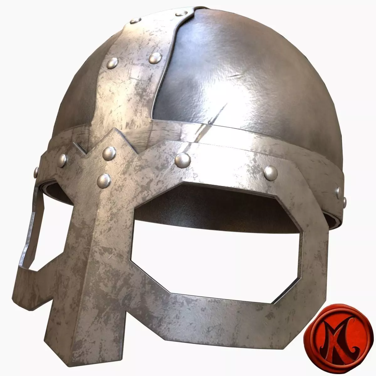 Medieval Helmet A Low-poly 3D model_0