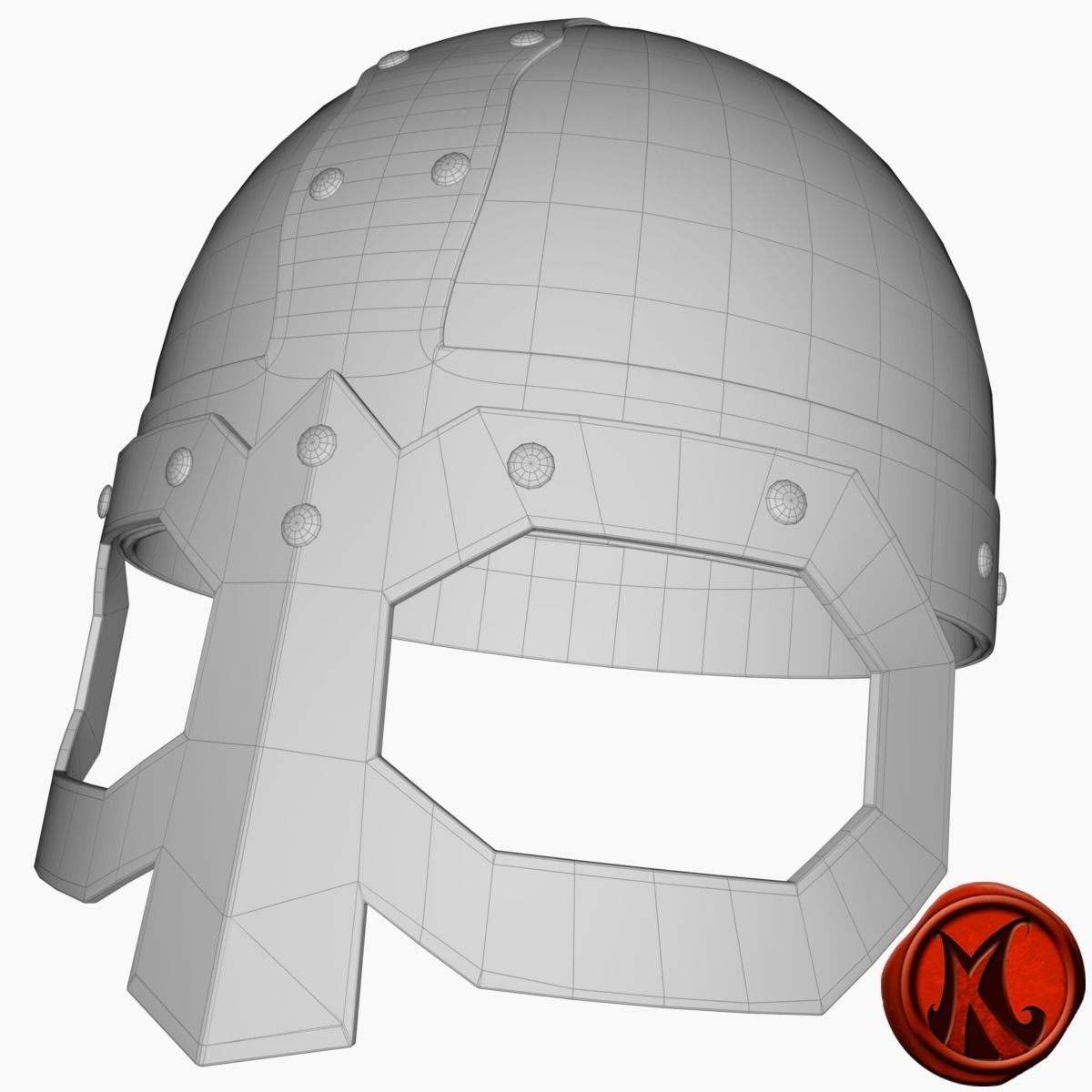 Medieval Helmet A Low-poly 3D model_1